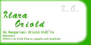 klara oriold business card